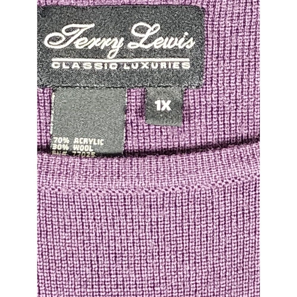 Womens 1X Purple Wool Blend Knit Sweater Layering Office Winter Cottage Academia - Picture 3 of 5
